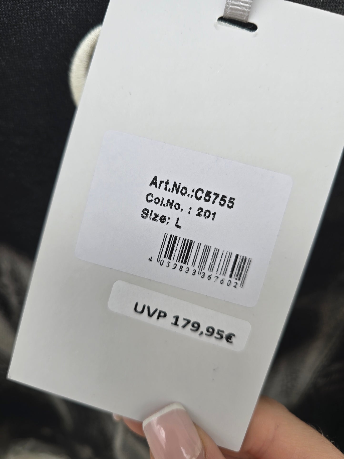 (Stange1) Carlo Colucci Sweatshirt Pullover grau schwarz muster Gr L-XL