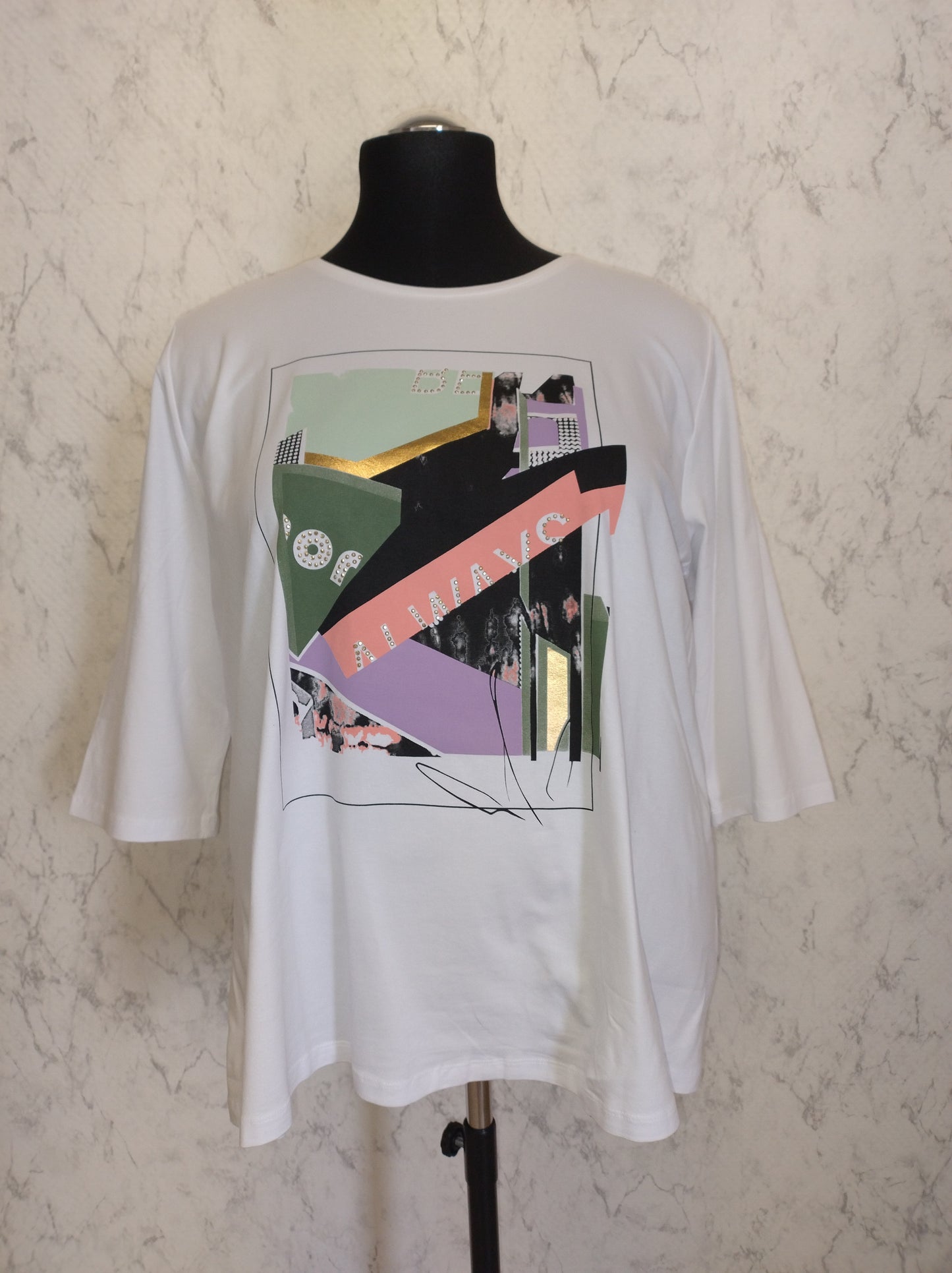 (U10) Ulla Popken T-Shirt weiß 810277 200