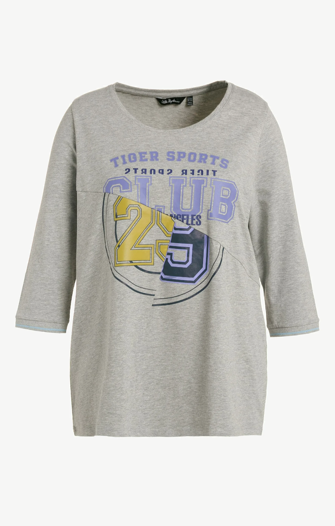 (U34) Ulla Popken 3/4 Shirt Grau Tiger Sports 810589 134