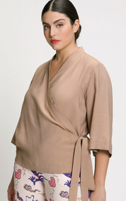 (U8) Ulla Popken Kimono beige 807295 321