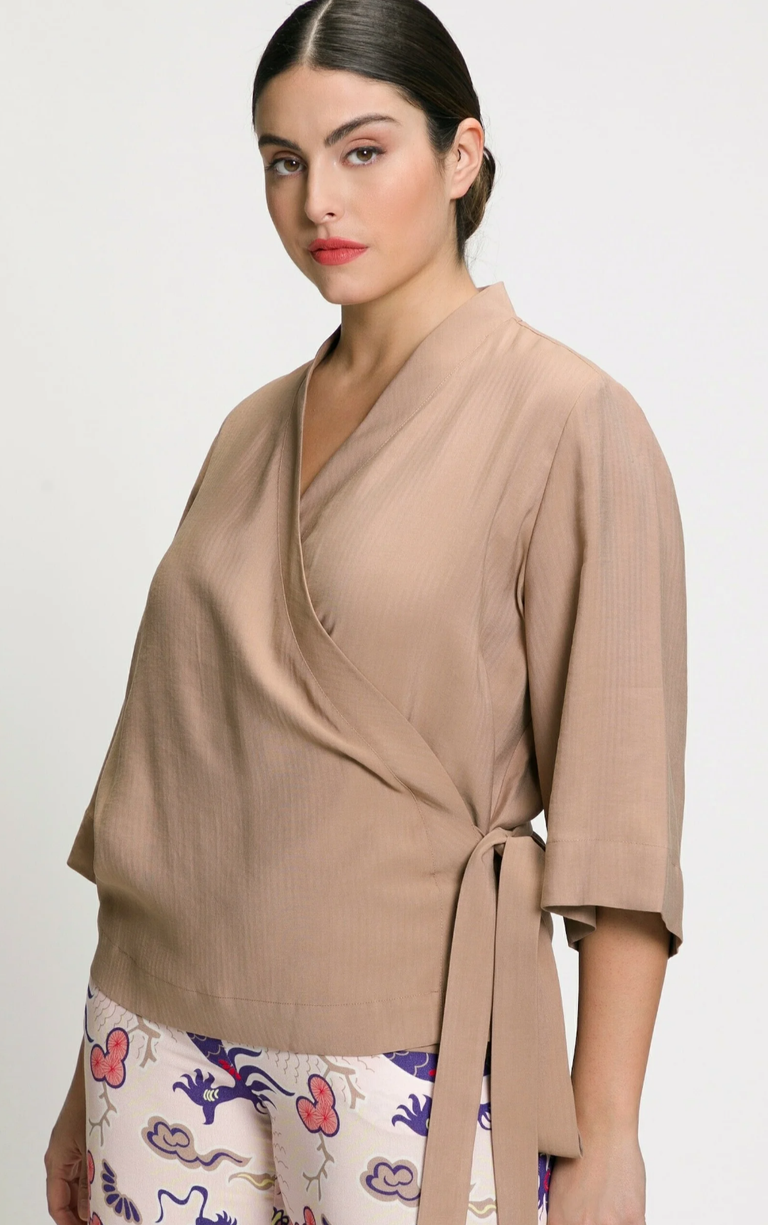 (U8) Ulla Popken Kimono beige 807295 321