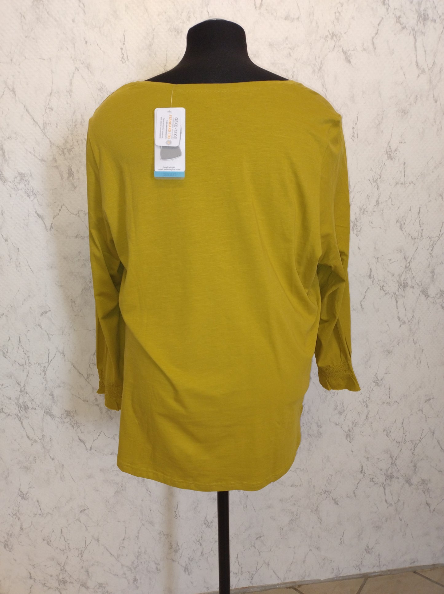 (U33) Ulla Popken Langarmshirt Gelb/grün 810019 630