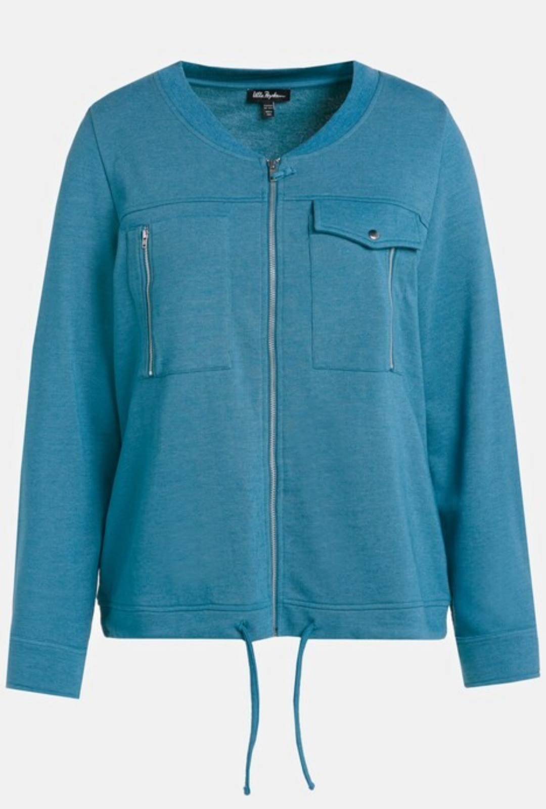 (U31)Ulla Popken Langarm Zip-Up Blau 812515 734