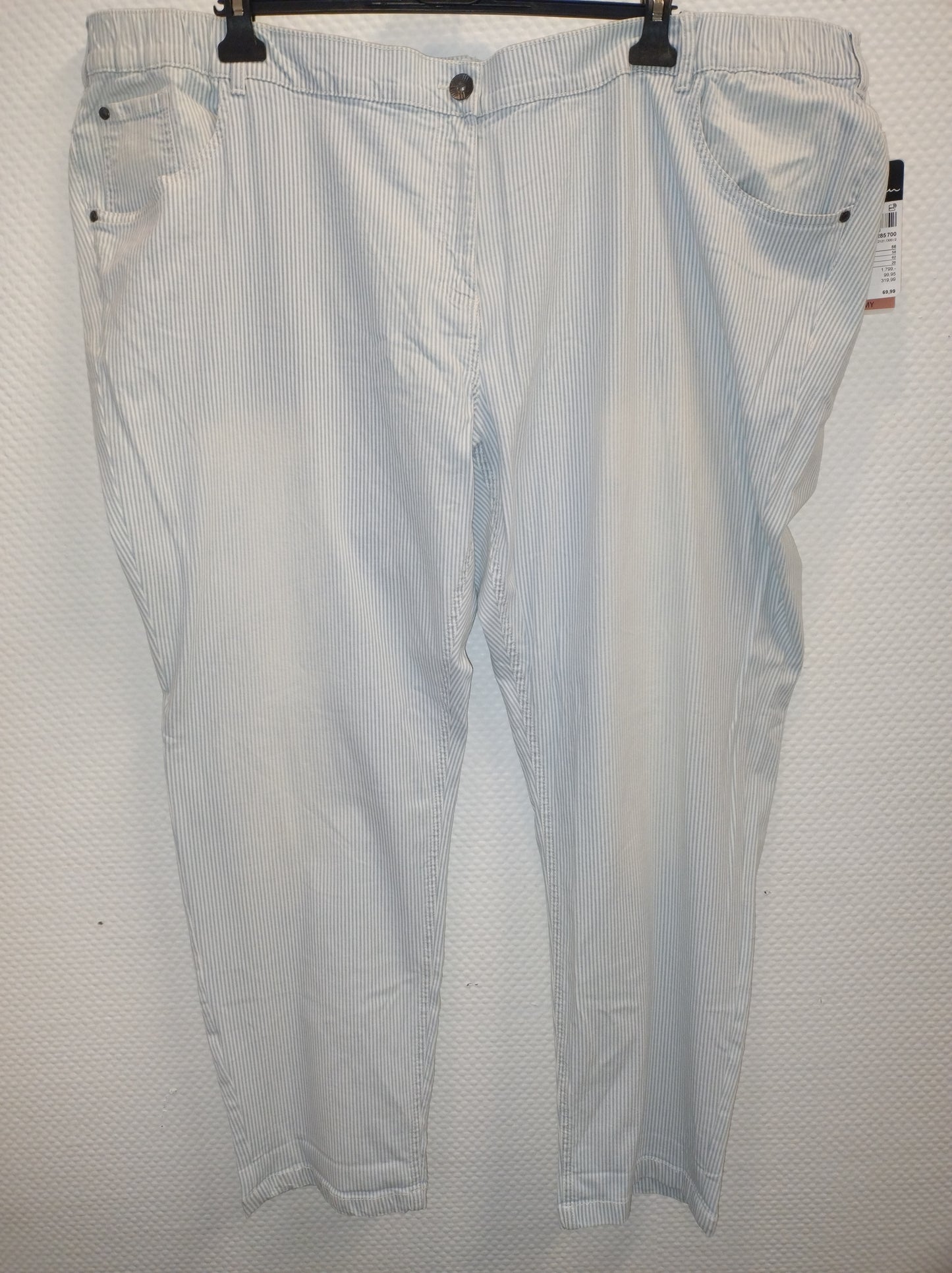 (U3) Ulla Popken Hose blau/weiß gestreift 792285 700