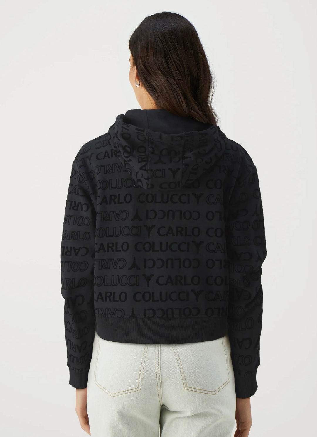 (97) Carlo Colucci Sweatjacke Damen schwarz 3d Filz Druck