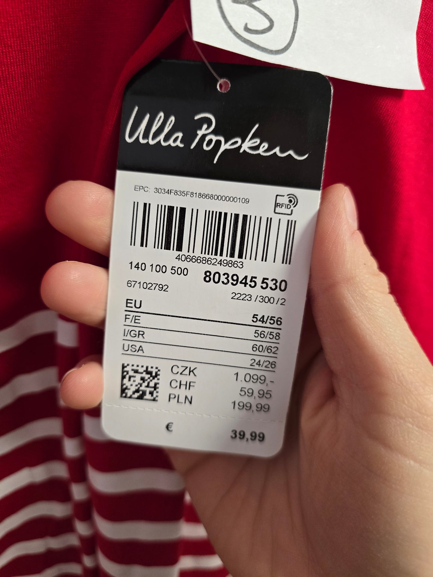 (U2) ULLA POPKEN Kleid rot 803945 530