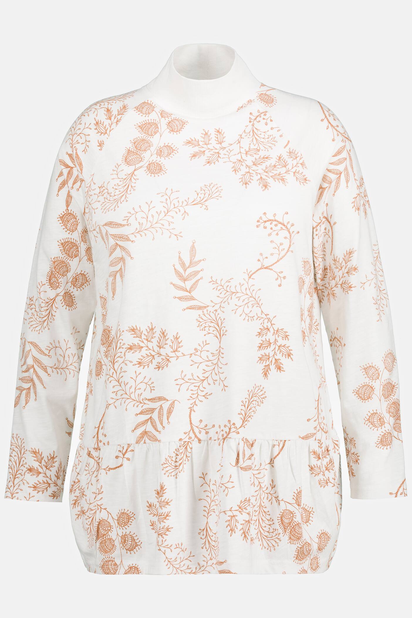 (U10) Ulla Popken Langarmshirt weiß muster 809299 200