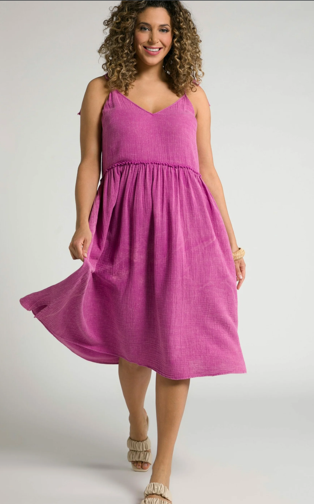 (U24) Ulla Popken Kleid Magenta 804535 810
