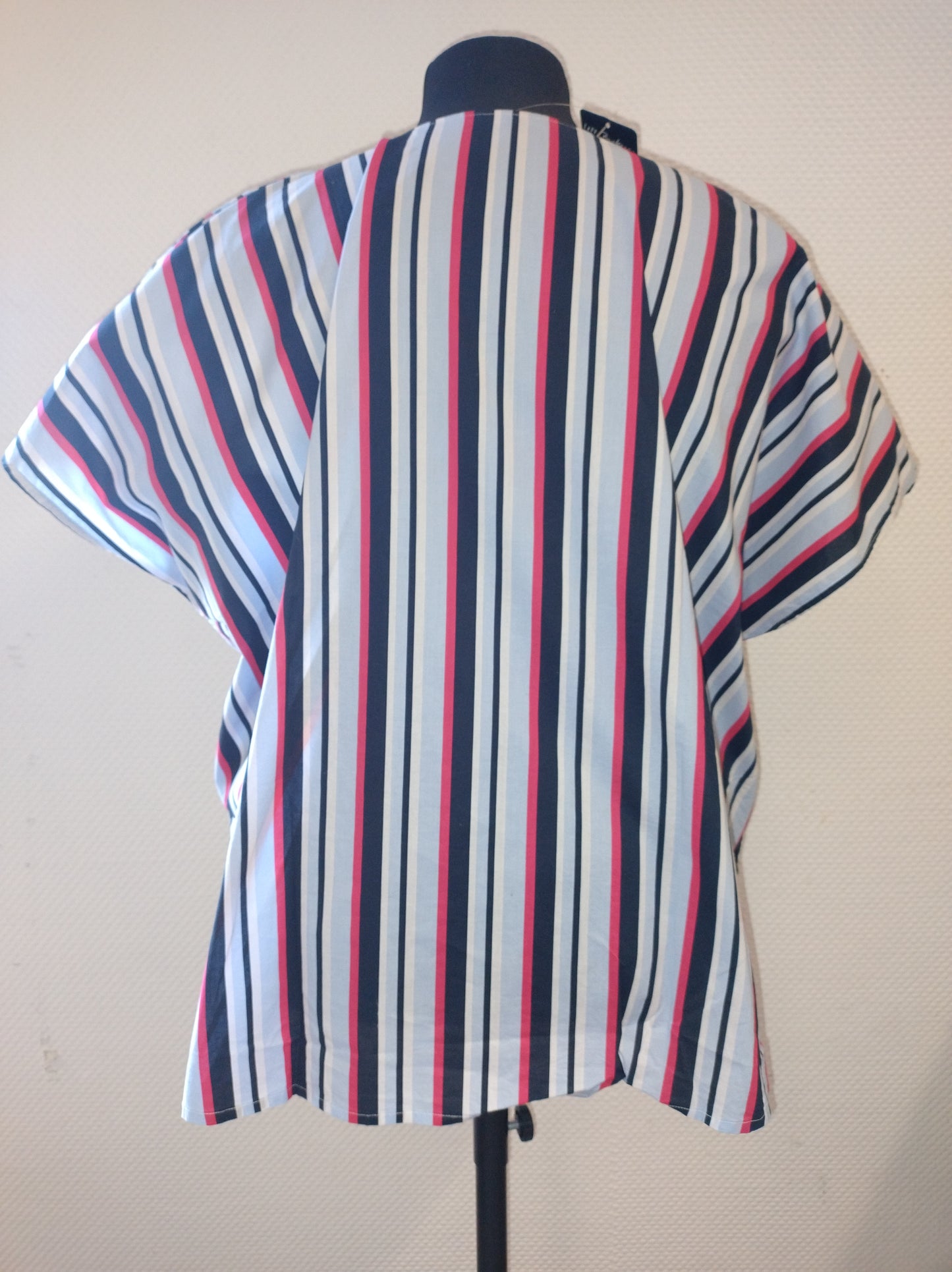 (U29) Ulla Popken T-Shirt Blau/Schwarz/Rot gestreift 747470 73