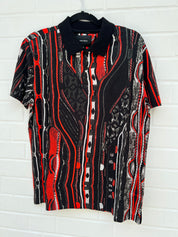 (59) Carlo Colucci Poloshirt schwarz bunt