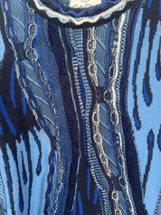 (100) Carlo Colucci 3D Strickpullover Pullover blau schwarz C12508 COL 101
