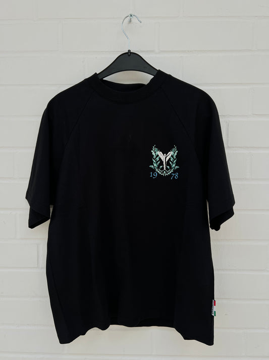 (Stange3) Carlo Colucci Tshirt schwarz muster Gr.XXS