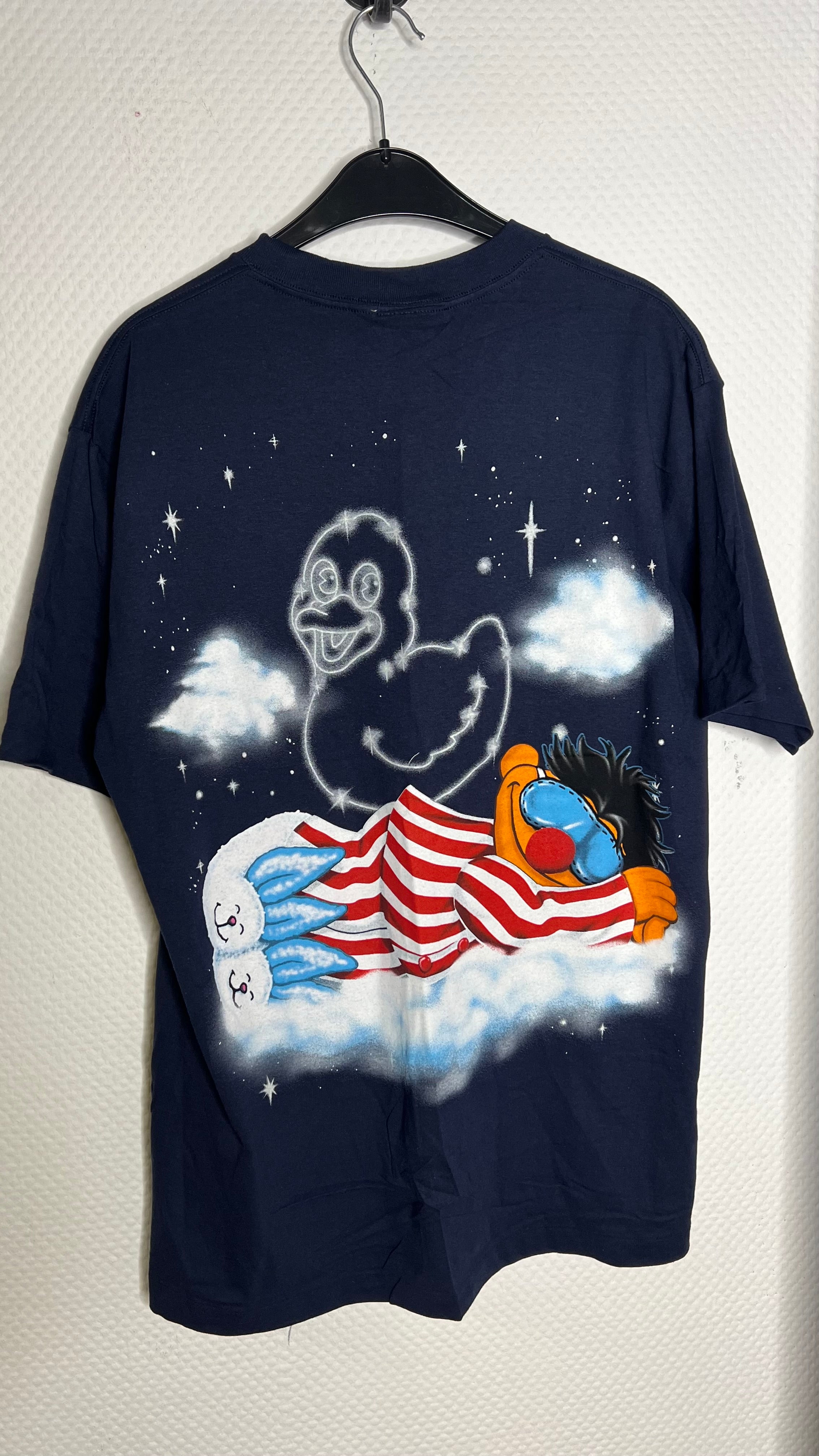 Vintage Glow in the Dark Ernie Tshirt navy Gr.L 1990