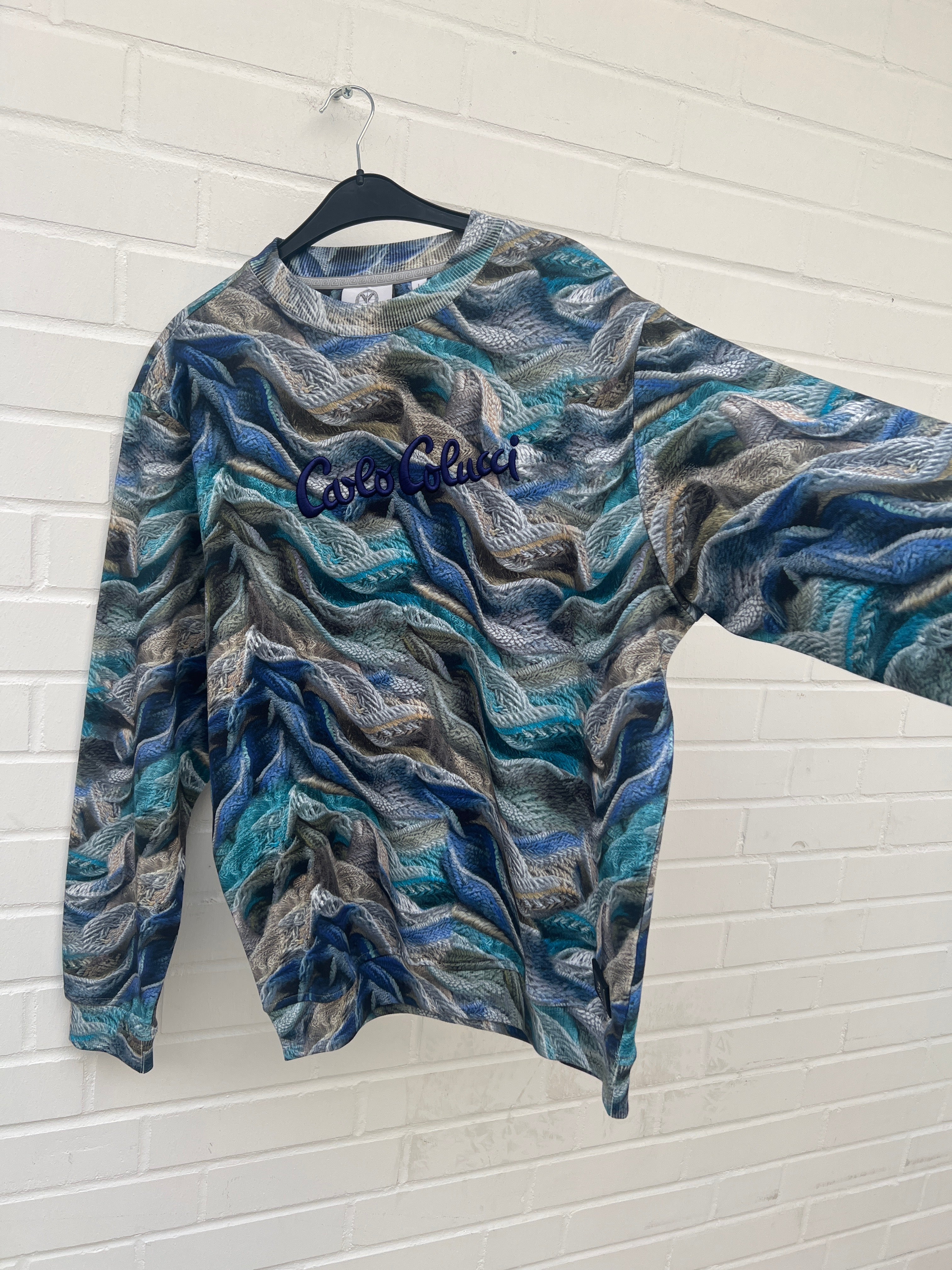 Carlo Colucci Sweatshirt grünblau (GrL)