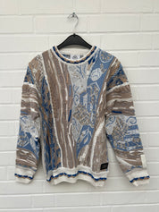 (186) Carlo Colucci 3D Strickpullover beige blau C12507 COL 561