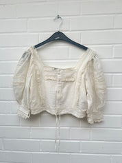 RALPH LAUREN Lace Bluse 100% Cotton Gr.XS