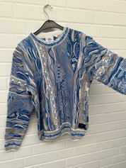 Carlo Colucci 3D Strickpullover Pullover hellblau weiß C12501 COL 161