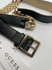 GUESS Gürtel Schwarz Goldfarbene Metallschnalle