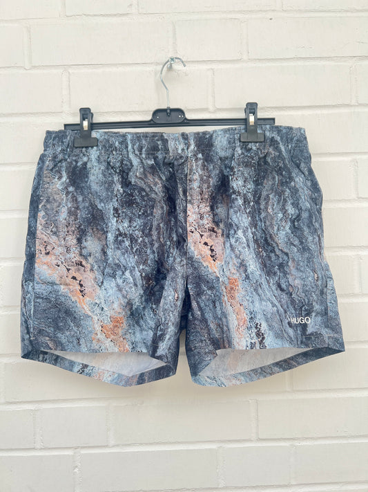 (31) Badehose graublau muster