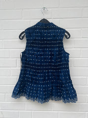 Vero Moda Curve Bluse kurzarm in Blau Gr46