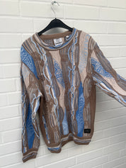 Carlo Colucci 3D Strickpullover Pullover hellblau beige  C10802 COL 681