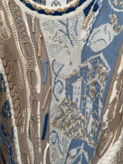 (186) Carlo Colucci 3D Strickpullover beige blau C12507 COL 561