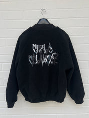 Carlo Colucci Teddy Bomberjacke schwarz zweiseitig Wendejacke