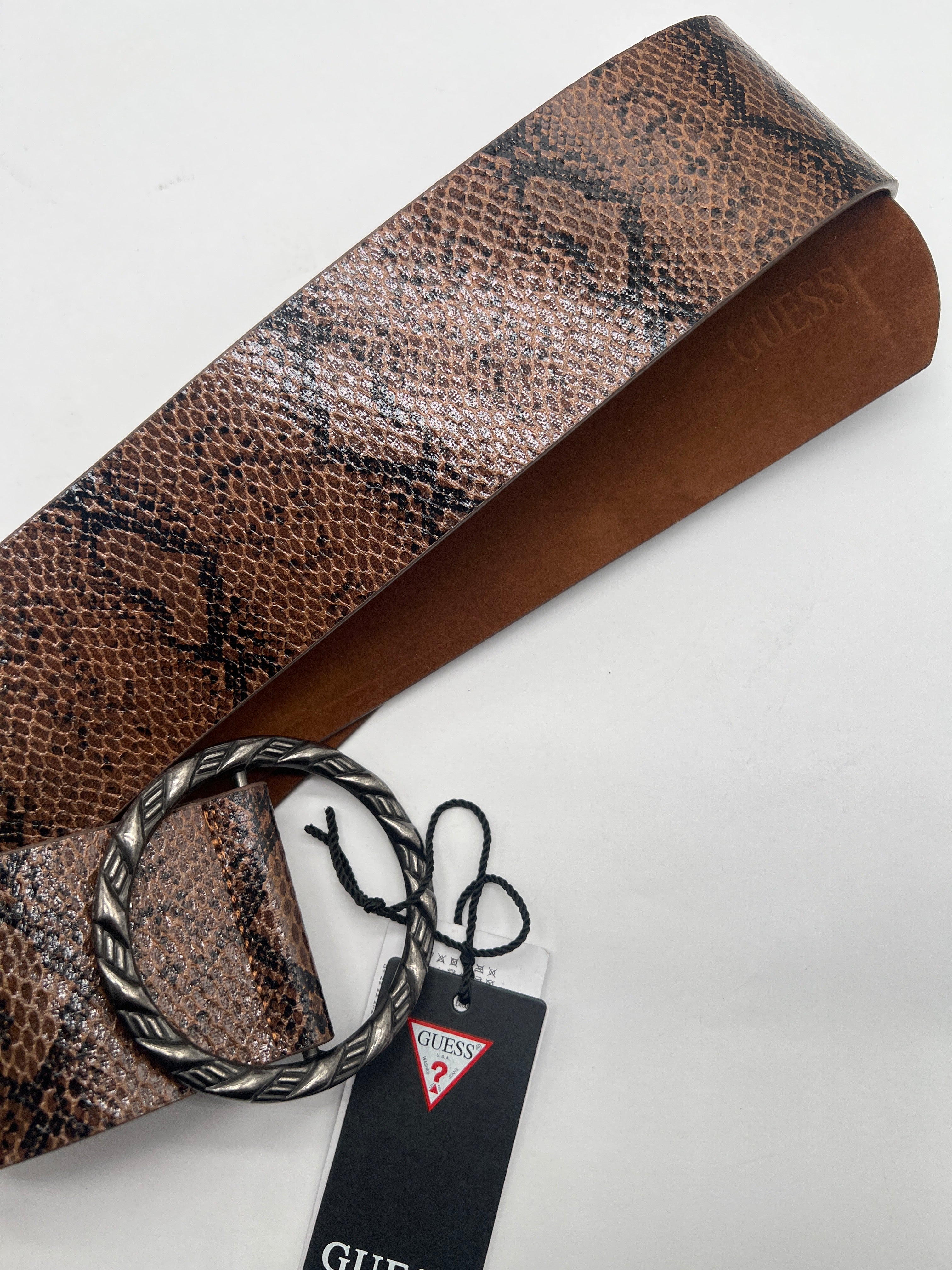 GUESS Gürtel Schlangen Muster braun