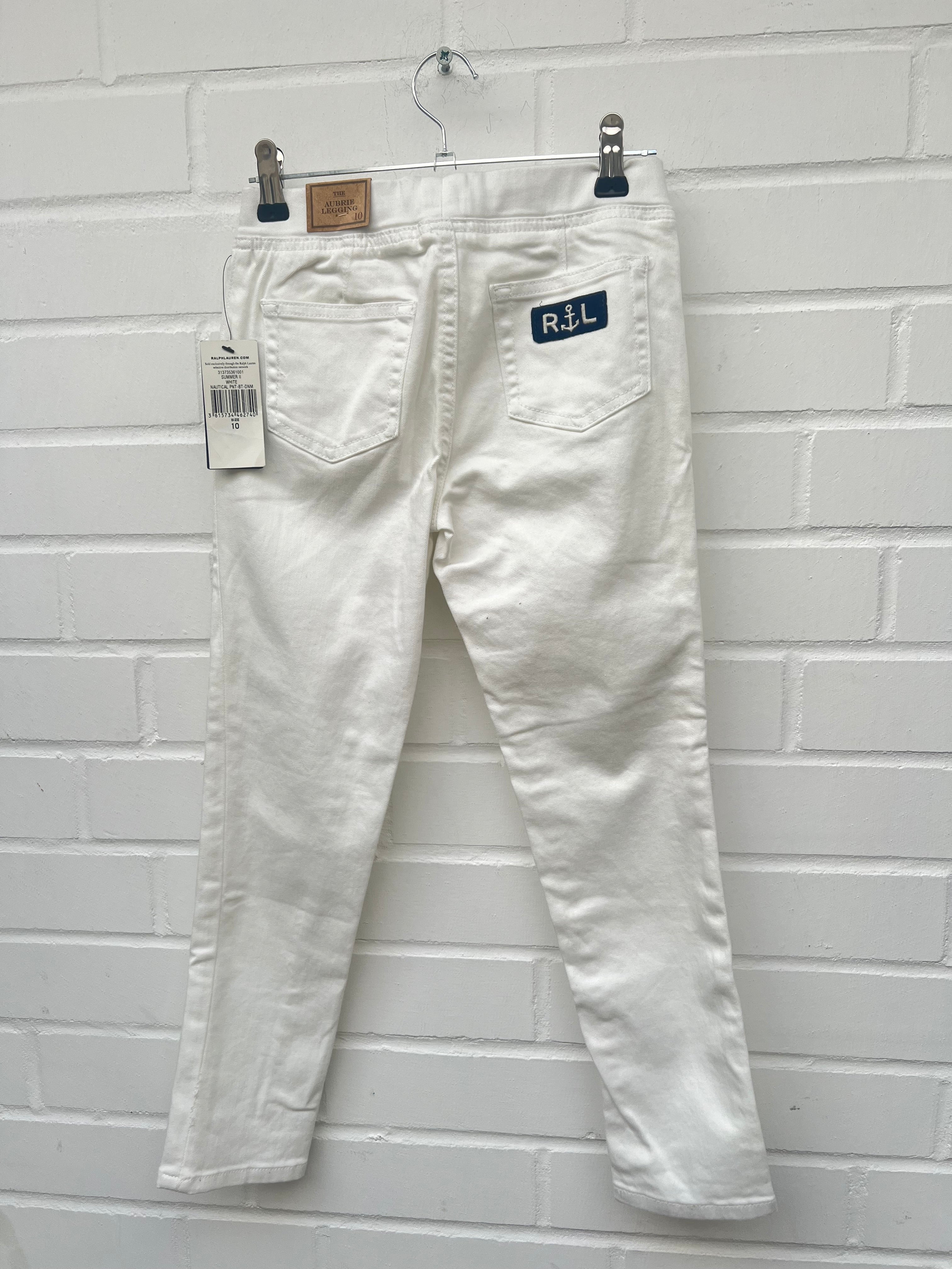 RALPH LAUREN Aubrie Leggings weiß Gr10