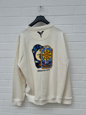 (154) Carlo Colucci 2er Set Pullover Short Sonne Mond creme