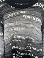 (179) Carlo Colucci Pullover schwarz grau