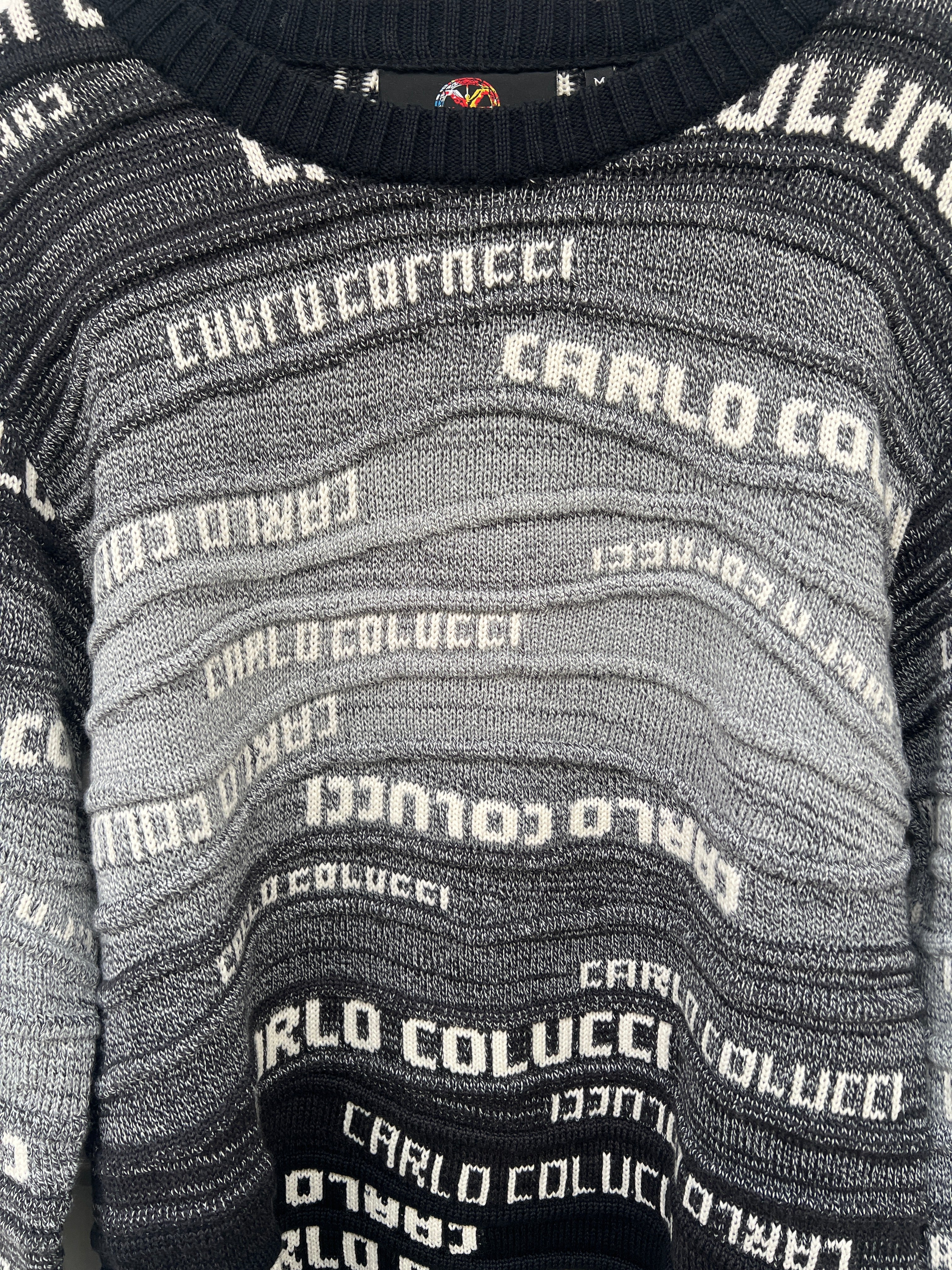 (179) Carlo Colucci Pullover schwarz grau