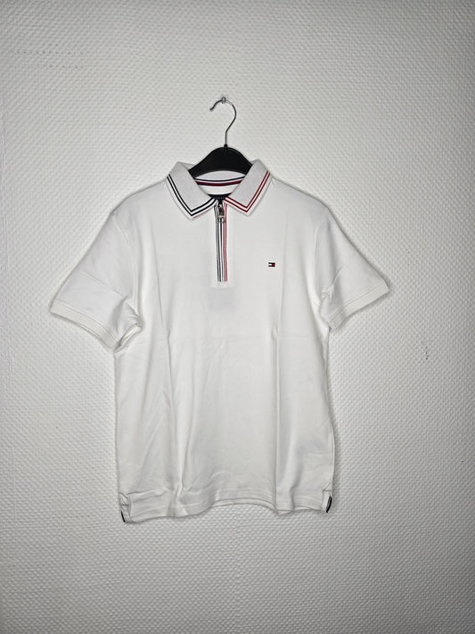 (10) Tommy Hilfiger Poloshirt Reißverschluss weiß