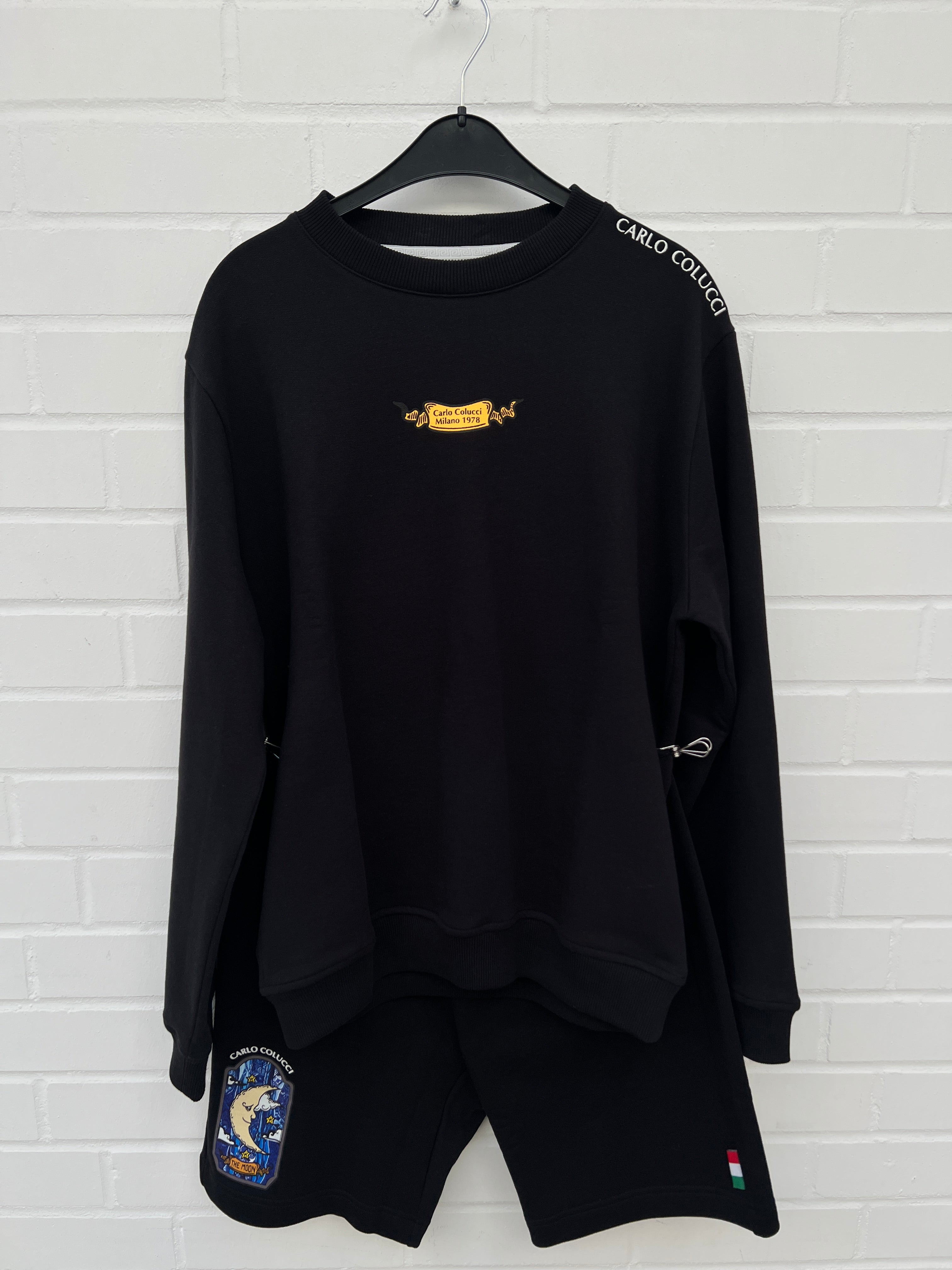 Carlo Colucci 2er Set Sonne Mond Pullover Short schwarz