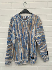 Carlo Colucci 3D Strickpullover Pullover beige hellblau C12509 COL 151