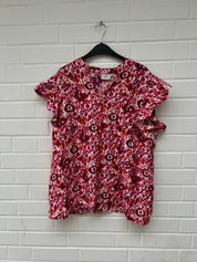 Only Tshirt Bluse Rot Weiß Muster Gr46