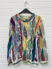 (85) Carlo Colucci 3D Strickpullover Pullover weiß bunt C10802 COL 591