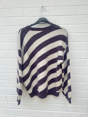 Vero Moda Curve Pullover gestreift weiß lila Gr46