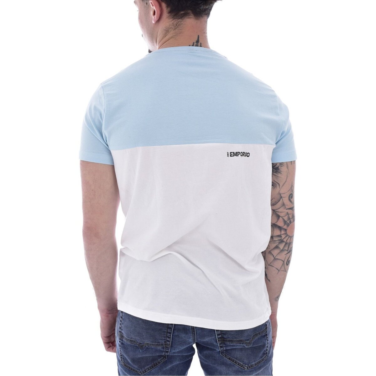 (129) Just Emporio T Shirt weiß hellblau