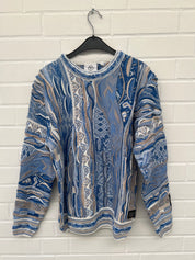 Carlo Colucci 3D Strickpullover Pullover hellblau weiß C12501 COL 161