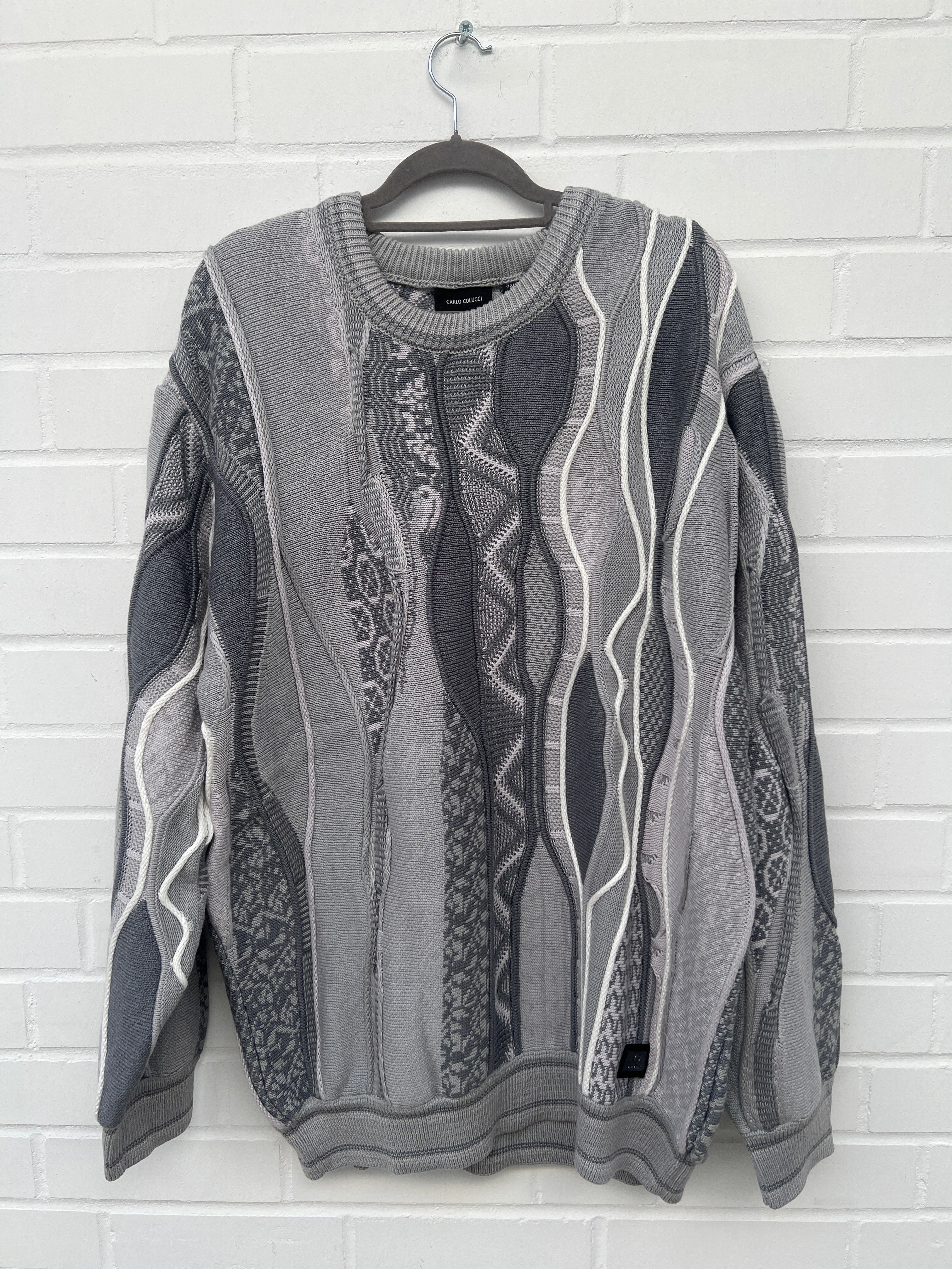 Carlo Colucci 3D Strickpullover Pullover grau C13301 COL25
