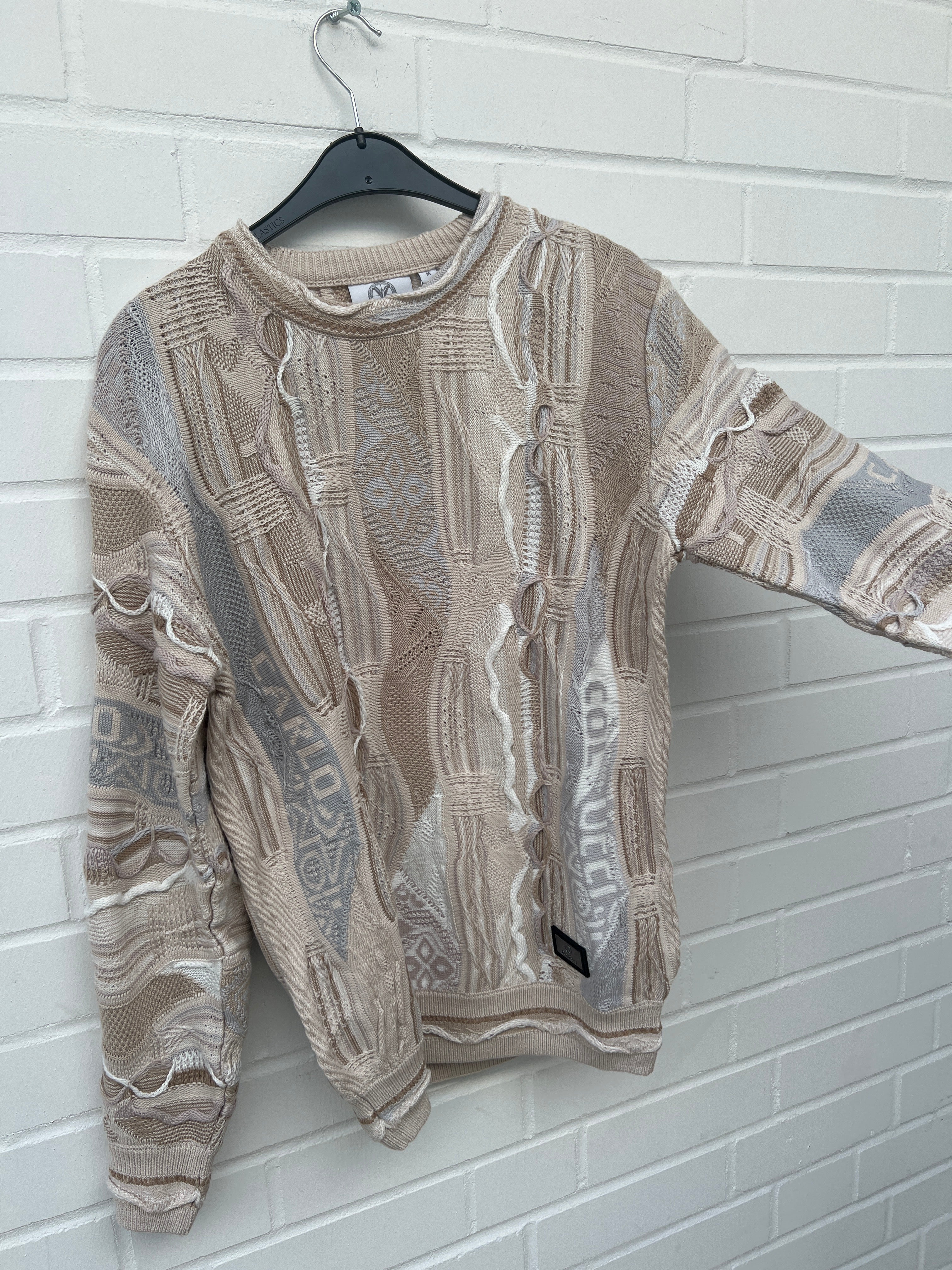 Carlo Colucci 3D Strickpullover Pullover beige weiß C10802 COL 561