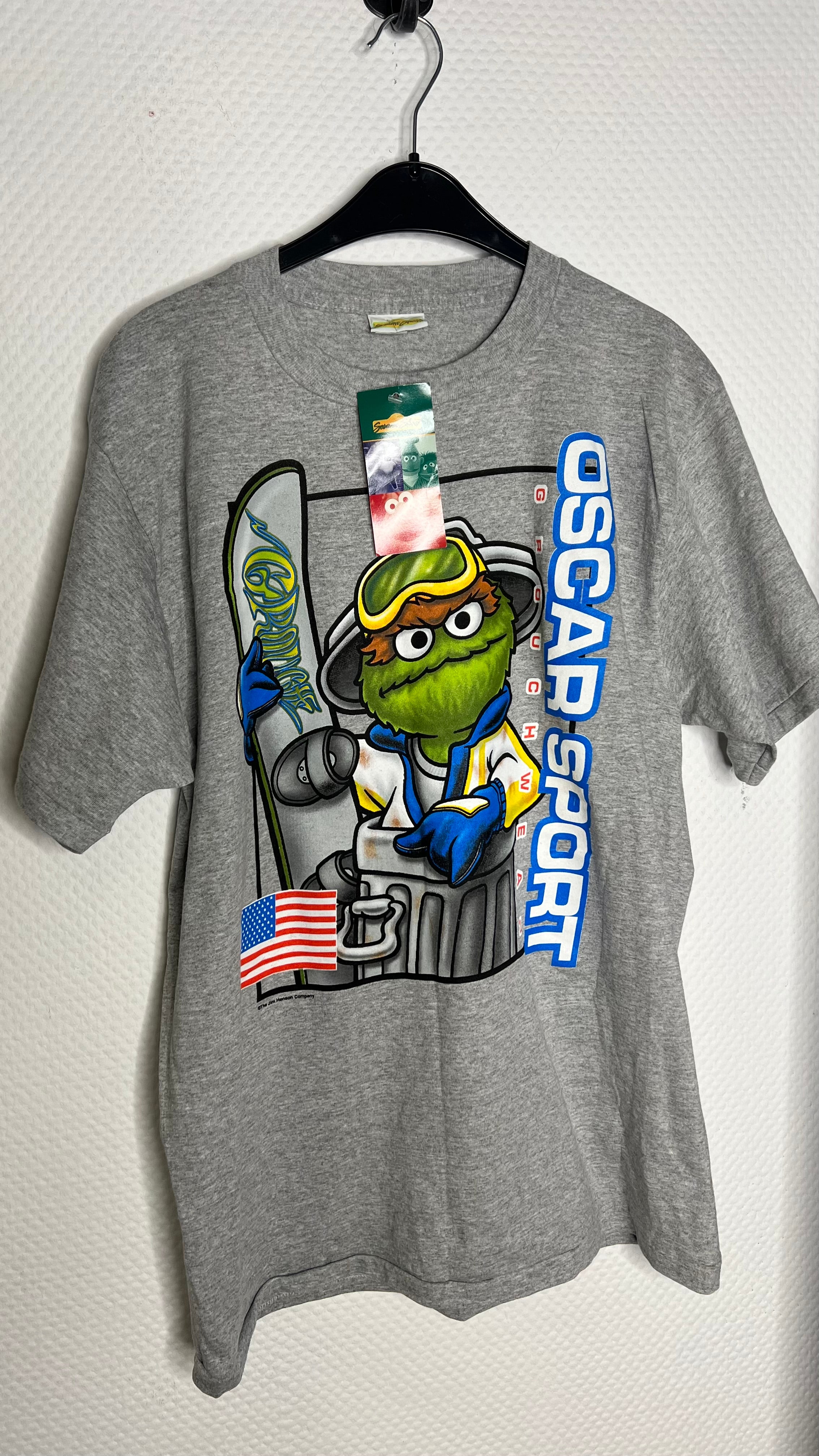 Vintage Grough Sesam Street Tshirt grau Gr.L Hergestellt 1990