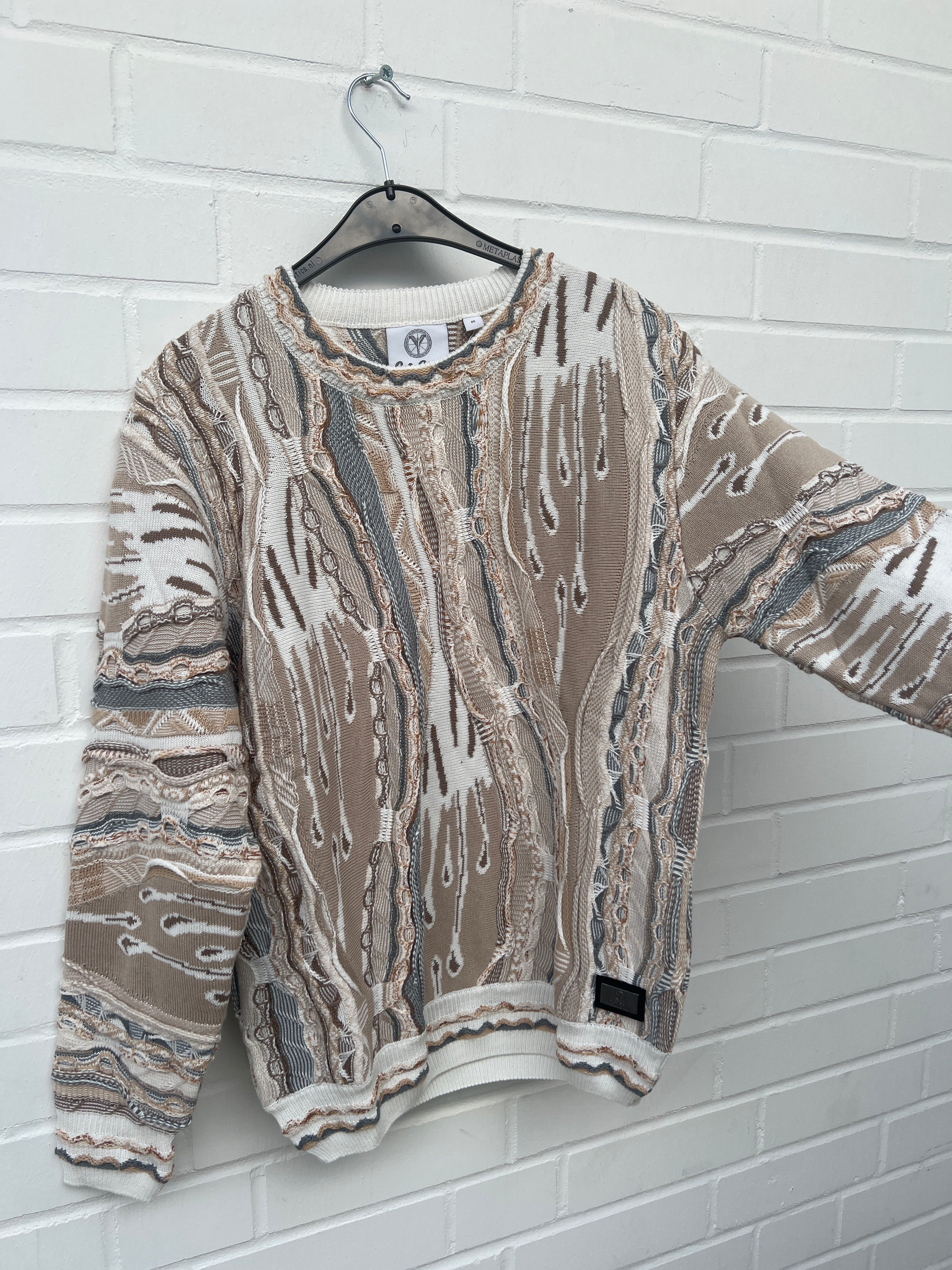 Carlo Colucci 3D Strickpullover Pullover beige grau C12508 COL 561