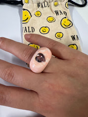 WALD Berlin Ring aus Kunststoff Rosa Herz