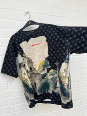 Carlo Colucci Tshirt schwarz / beige muster