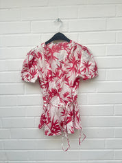 RALPH LAUREN Bluse weiß rot GrXS