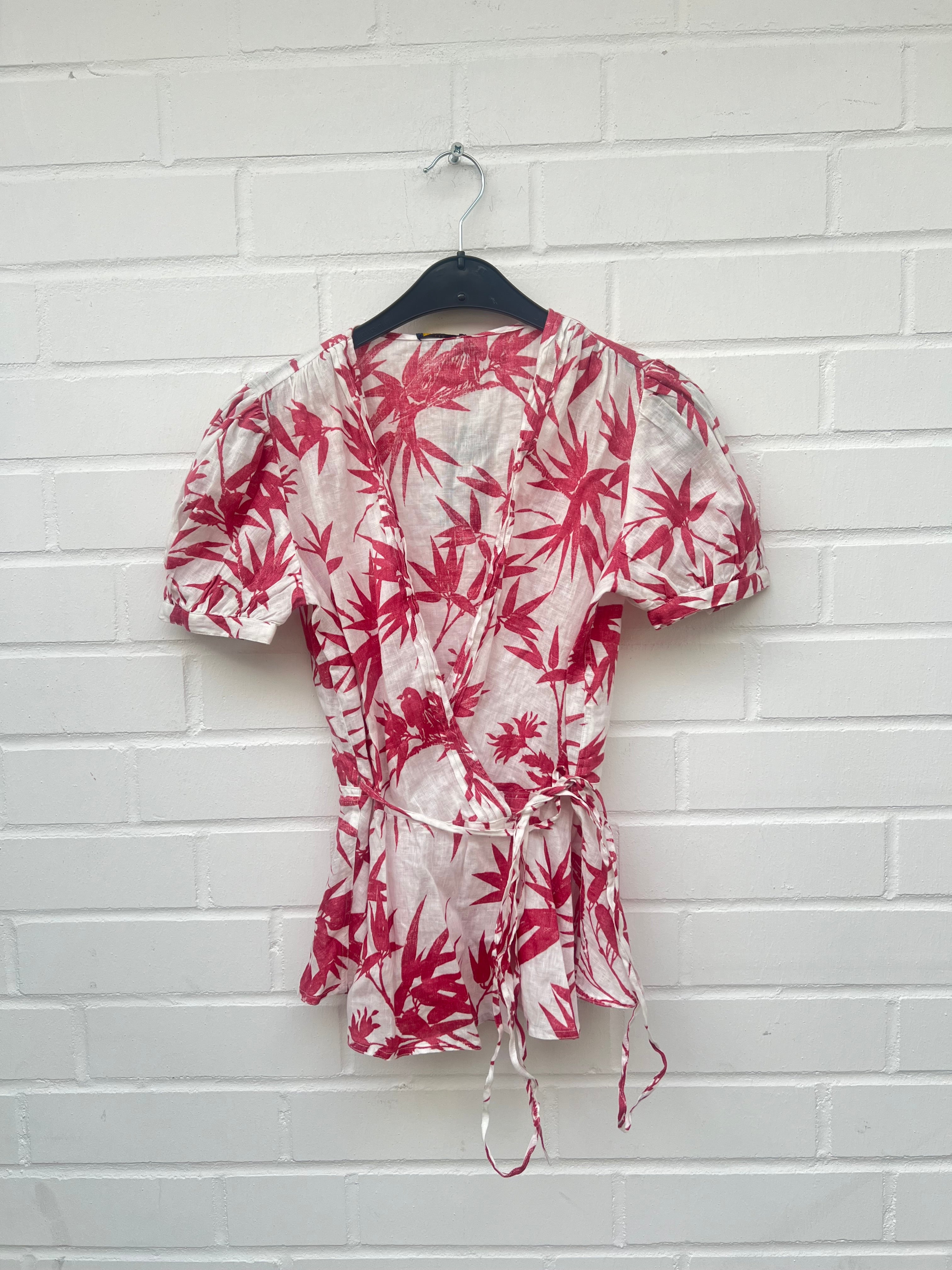 RALPH LAUREN Bluse weiß rot GrXS