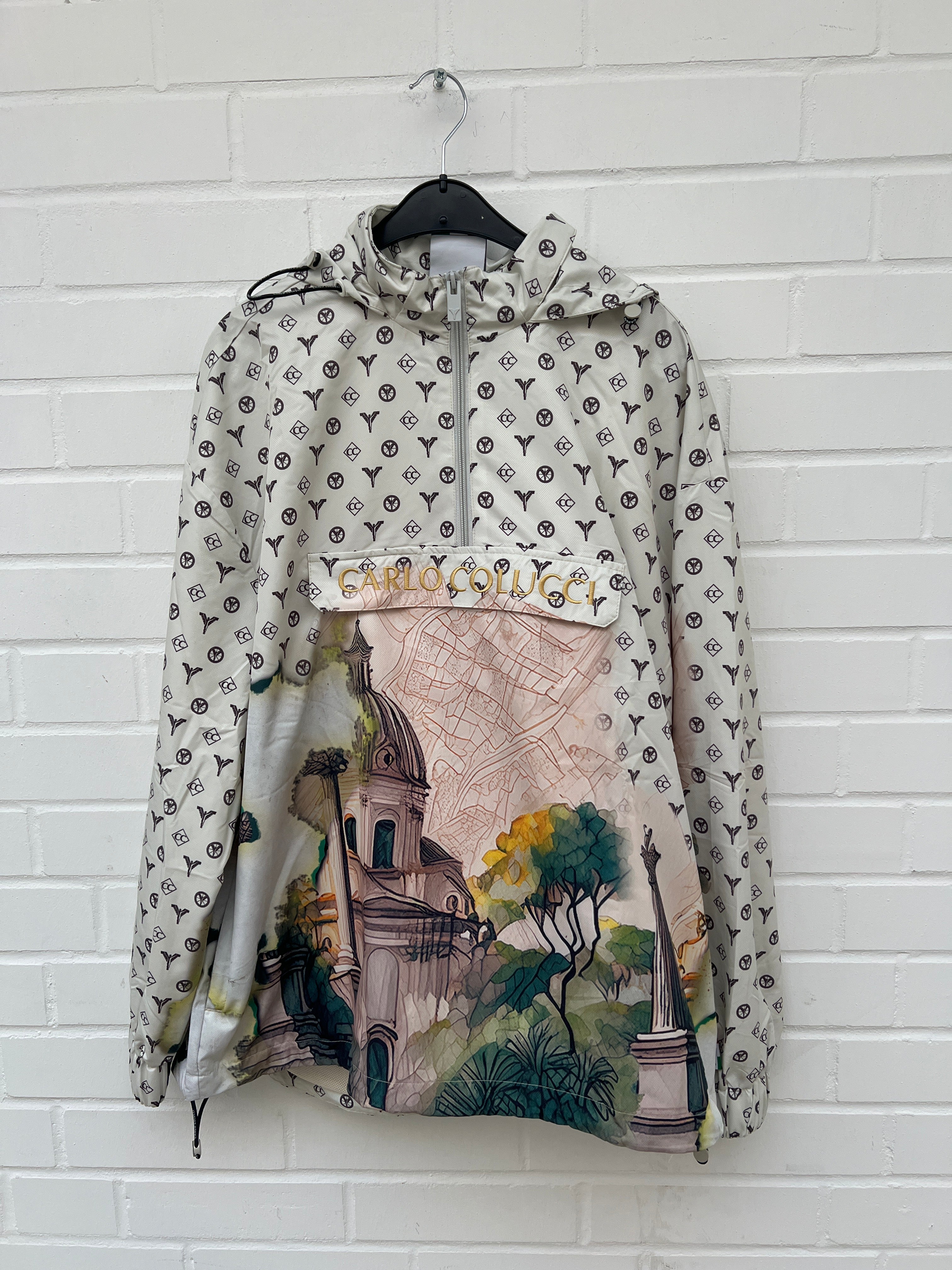 Carlo Colucci Zip Windbreaker beige muster