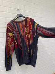 Carlo Colucci 3D Strickpullover grau bunt GrL